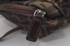 Authentic FENDI Zucca Folding Tote Hand Bag Purse Nylon Leather Brown 1764I