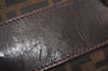 Authentic FENDI Zucca Folding Tote Hand Bag Purse Nylon Leather Brown 1764I