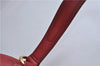 Authentic YVES SAINT LAURENT Muse Two Shoulder Bag Leather Canvas Red 1766F