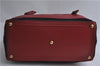 Authentic YVES SAINT LAURENT Muse Two Shoulder Bag Leather Canvas Red 1766F