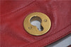 Authentic YVES SAINT LAURENT Muse Two Shoulder Bag Leather Canvas Red 1766F