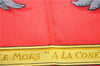 Authentic HERMES Carre 90 Scarf "LE MORS A LA CONETABLE" Silk Red 1767E