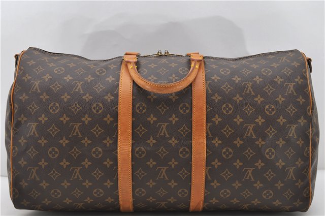 Auth Louis Vuitton Monogram Keepall Bandouliere 55 Boston Bag M41414 LV 1768D