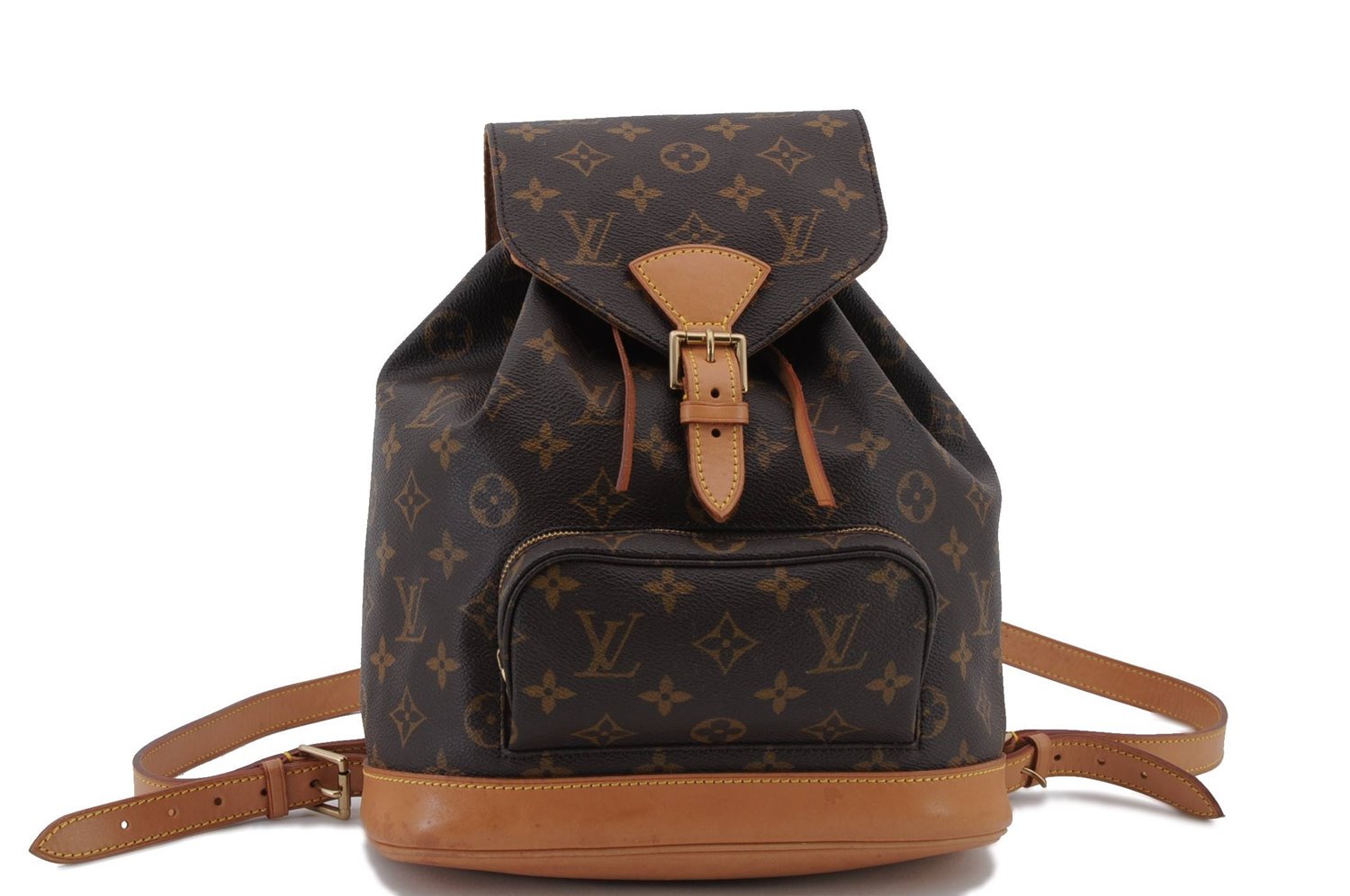 Authentic Louis Vuitton Monogram Montsouris MM Backpack M51136 LV 1770D