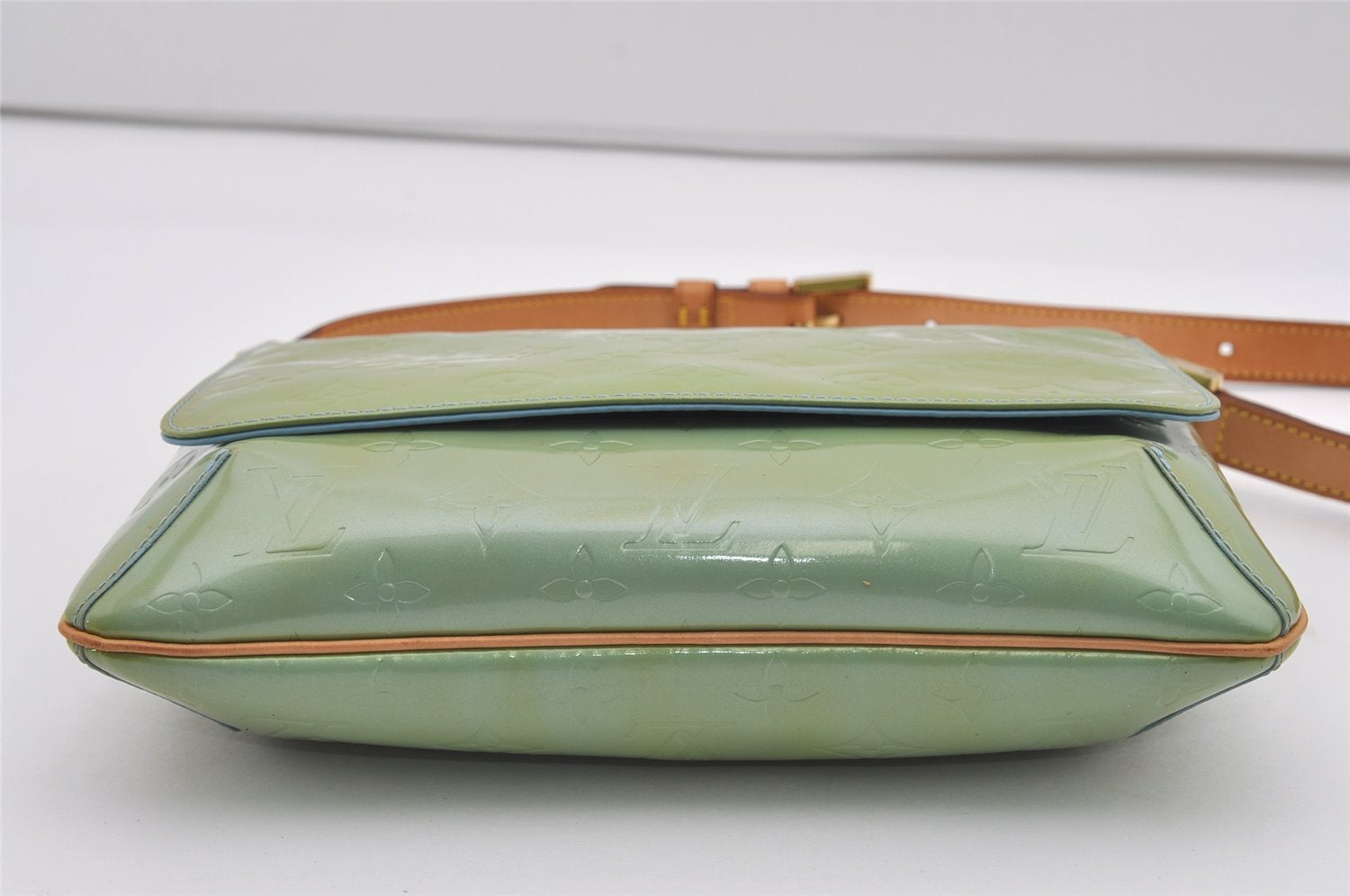 Auth Louis Vuitton Vernis Thompson Street Shoulder Bag Green M91009 LV 1773I