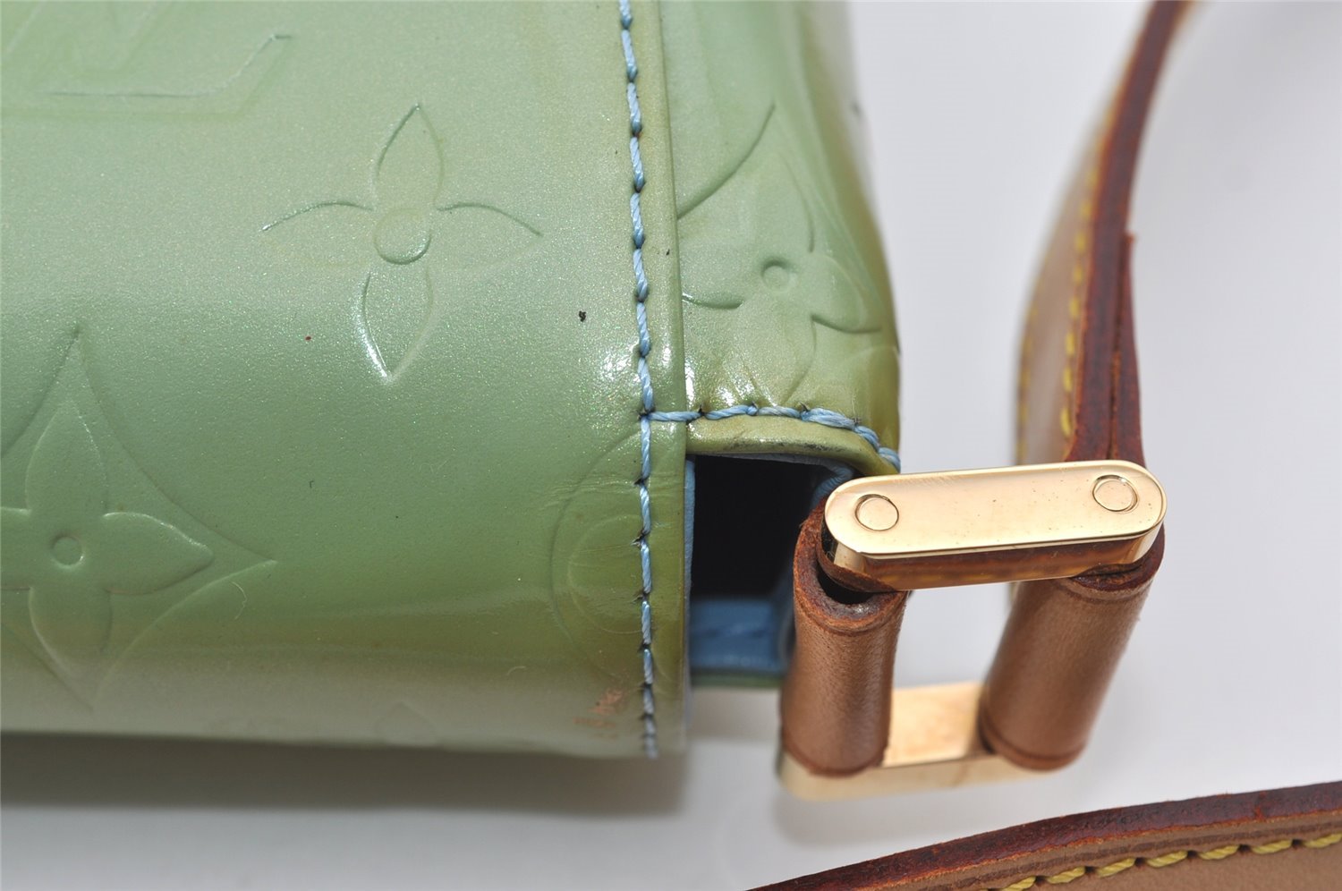 Auth Louis Vuitton Vernis Thompson Street Shoulder Bag Green M91009 LV 1773I