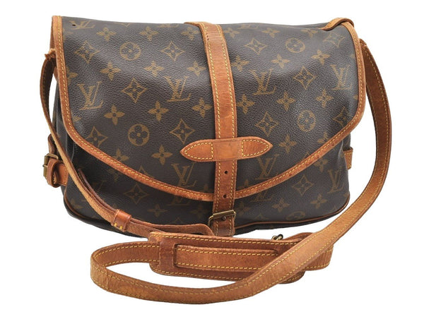 Authentic Louis Vuitton Monogram Saumur 30 Shoulder Cross Bag M42256 Junk 1774I