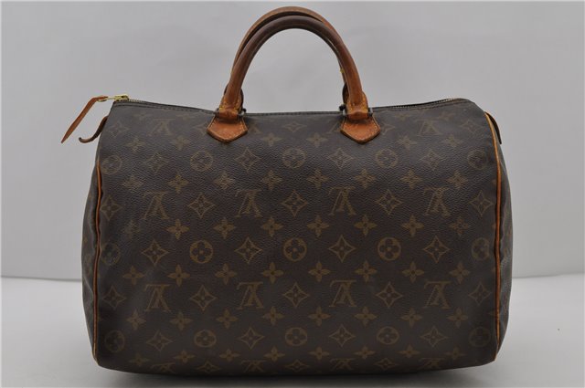 Authentic Louis Vuitton Monogram Speedy 35 Hand Bag M41524 LV 1775D