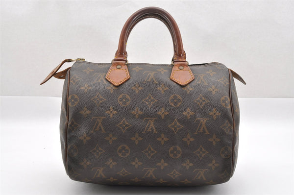 Authentic Louis Vuitton Monogram Speedy 25 Boston Hand Bag M41528 LV 1779I