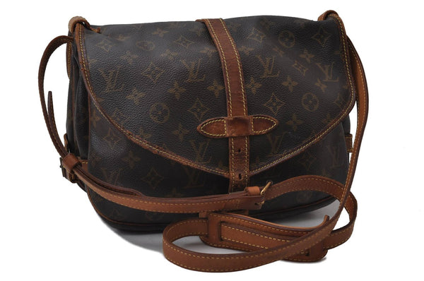 Auth Louis Vuitton Monogram Saumur 30 Shoulder Cross Body Bag M42256 LV 1782D