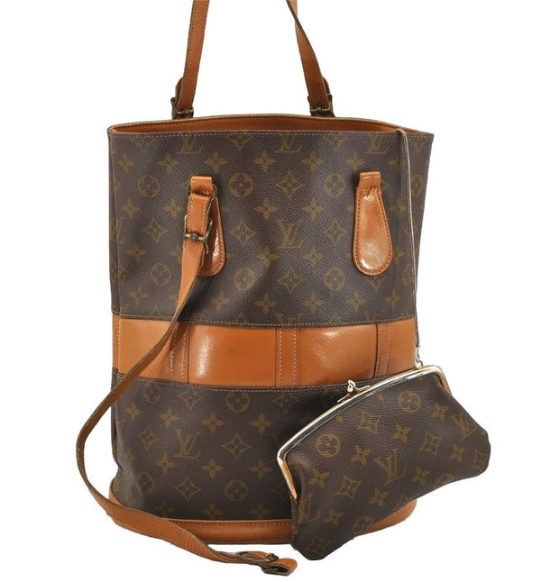 Auth Louis Vuitton Monogram Bucket GM Shoulder Bag T42236 USA Model Junk 1789I