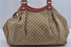 Authentic GUCCI Diamante Sukey Tote Bag Canvas Leather 211944 Brown 1790F