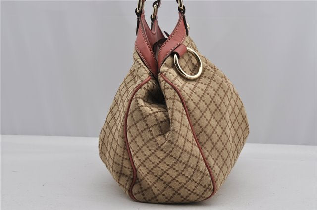 Authentic GUCCI Diamante Sukey Tote Bag Canvas Leather 211944 Brown 1790F