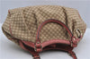 Authentic GUCCI Diamante Sukey Tote Bag Canvas Leather 211944 Brown 1790F