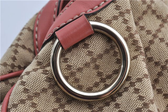 Authentic GUCCI Diamante Sukey Tote Bag Canvas Leather 211944 Brown 1790F