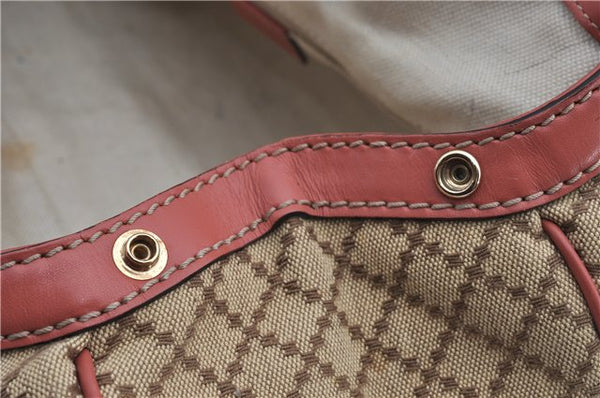 Authentic GUCCI Diamante Sukey Tote Bag Canvas Leather 211944 Brown 1790F