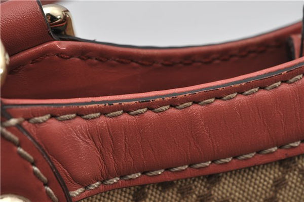 Authentic GUCCI Diamante Sukey Tote Bag Canvas Leather 211944 Brown 1790F