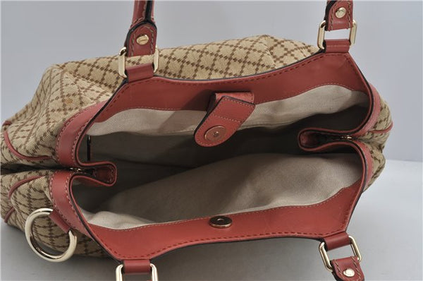 Authentic GUCCI Diamante Sukey Tote Bag Canvas Leather 211944 Brown 1790F