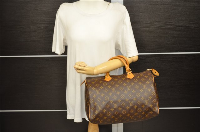 Authentic Louis Vuitton Monogram Speedy 35 Hand Bag M41524 LV 1792D