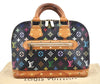 Auth Louis Vuitton Monogram Multicolor Alma PM Black Hand Bag M92646 LV 1795I