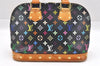 Auth Louis Vuitton Monogram Multicolor Alma PM Black Hand Bag M92646 LV 1795I
