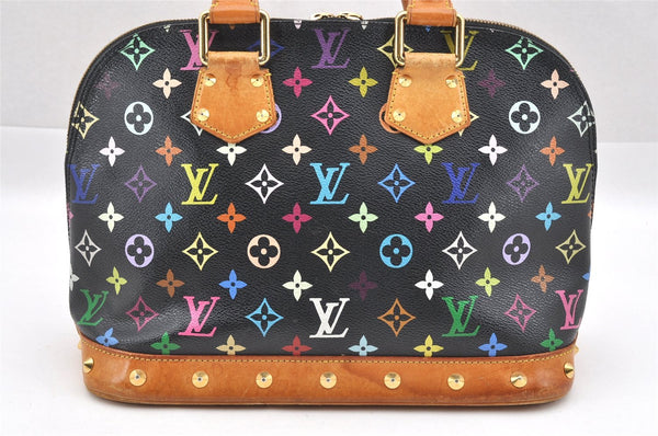 Auth Louis Vuitton Monogram Multicolor Alma PM Black Hand Bag M92646 LV 1795I