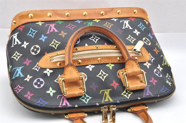 Auth Louis Vuitton Monogram Multicolor Alma PM Black Hand Bag M92646 LV 1795I