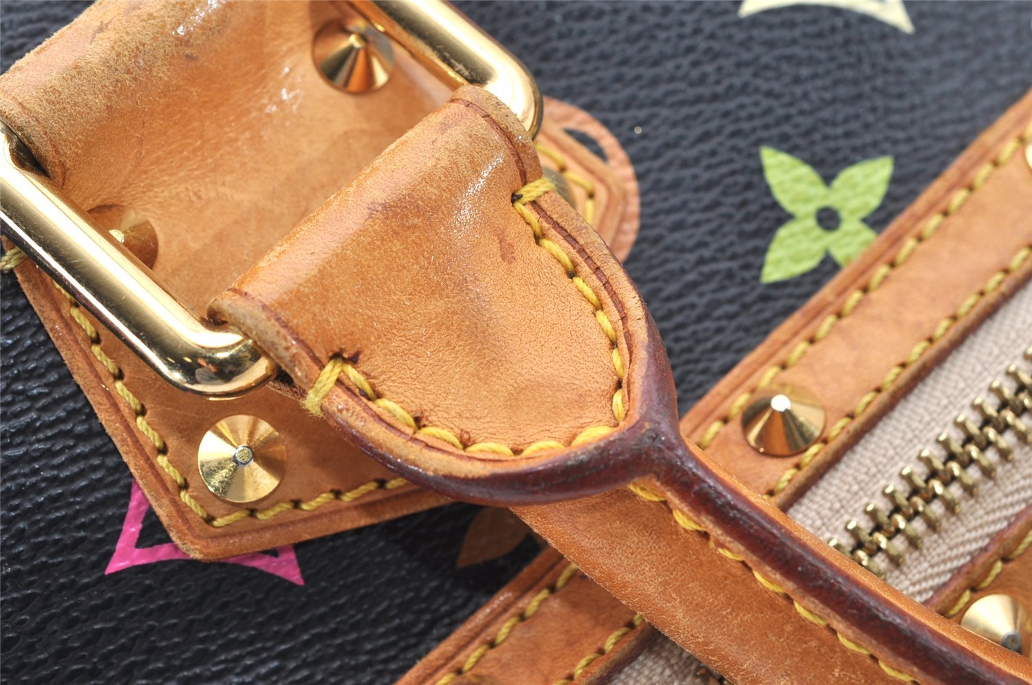 Auth Louis Vuitton Monogram Multicolor Alma PM Black Hand Bag M92646 LV 1795I