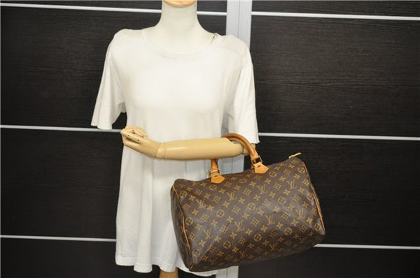 Authentic Louis Vuitton Monogram Speedy 35 Hand Bag M41524 LV 1799D