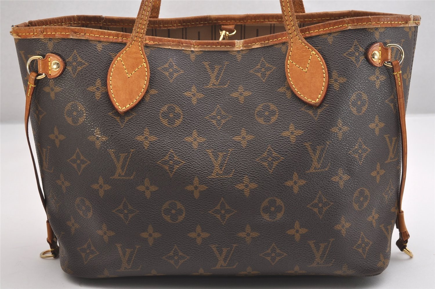 Authentic Louis Vuitton Monogram Neverfull PM Shoulder Tote Bag M40155 LV 1799I