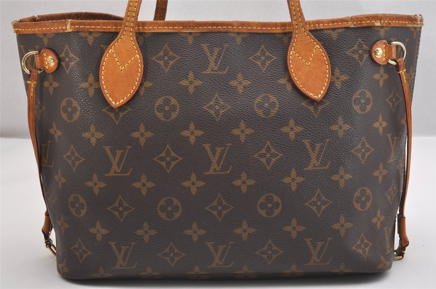 Authentic Louis Vuitton Monogram Neverfull PM Shoulder Tote Bag M40155 LV 1799I