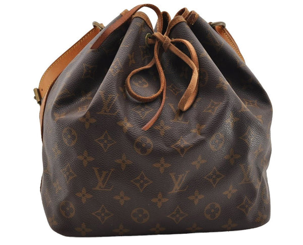 Authentic Louis Vuitton Monogram Petit Noe M42226 Shoulder Drawstring Bag 1800I