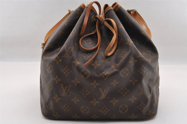 Authentic Louis Vuitton Monogram Petit Noe M42226 Shoulder Drawstring Bag 1800I