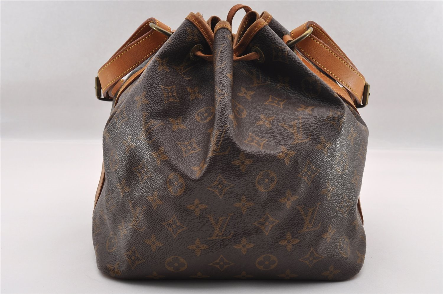 Authentic Louis Vuitton Monogram Petit Noe M42226 Shoulder Drawstring Bag 1800I