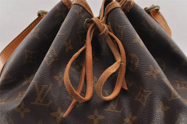 Authentic Louis Vuitton Monogram Petit Noe M42226 Shoulder Drawstring Bag 1800I