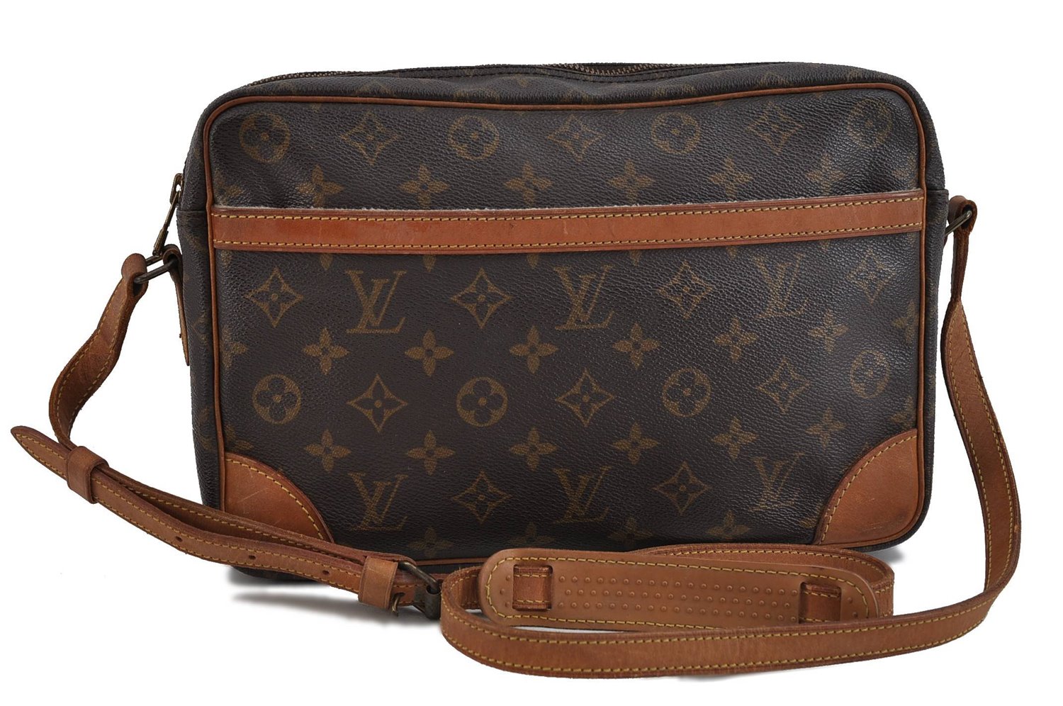 Auth Louis Vuitton Monogram Trocadero 30 Shoulder Cross Body Bag M51272 LV 1801D