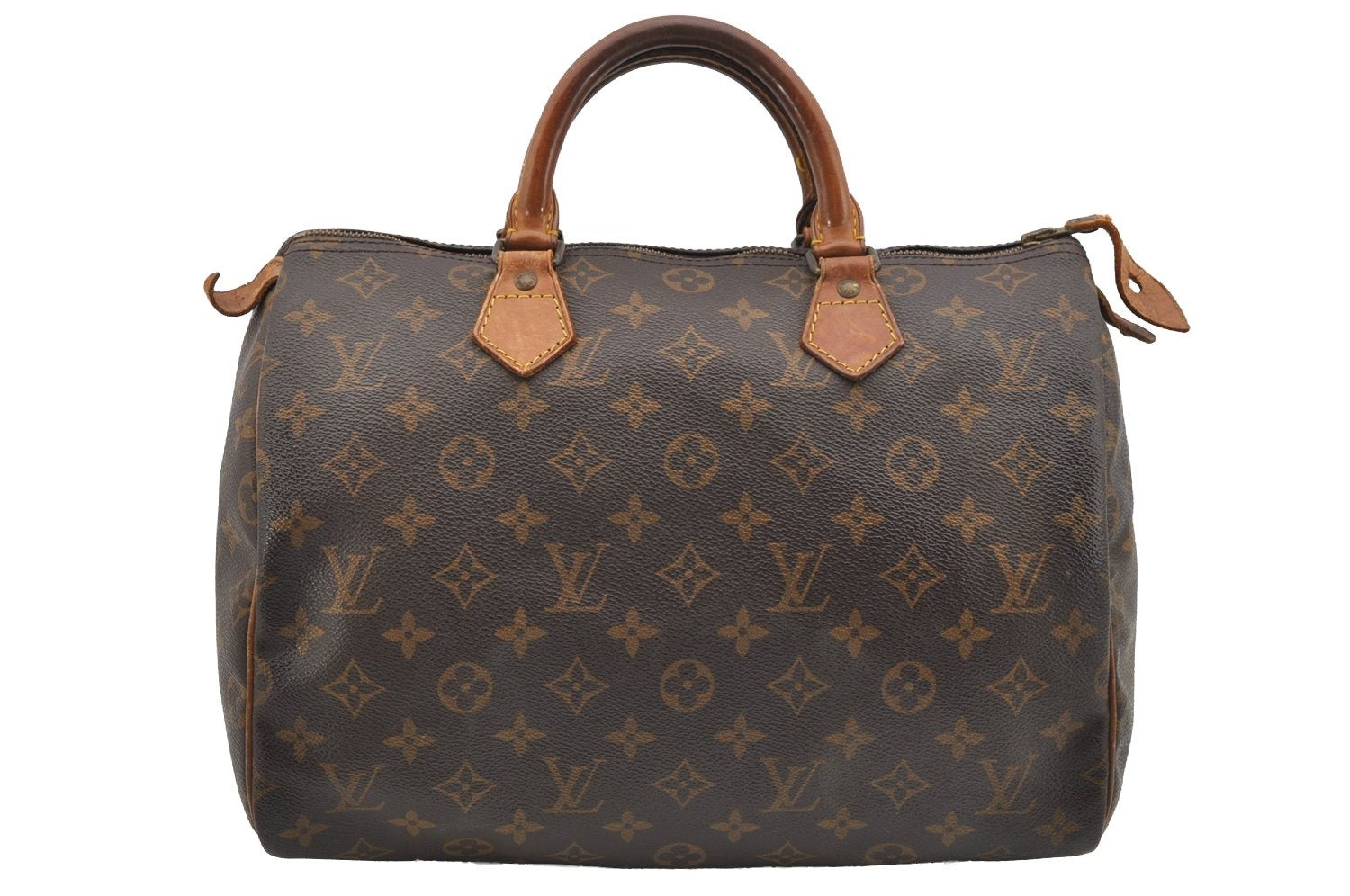 Authentic Louis Vuitton Monogram Speedy 30 Hand Boston Bag M41526 LV 1801I