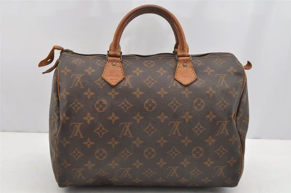 Authentic Louis Vuitton Monogram Speedy 30 Hand Boston Bag M41526 LV 1801I