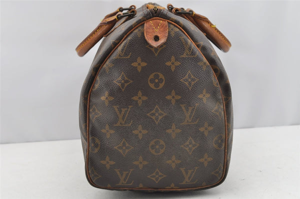 Authentic Louis Vuitton Monogram Speedy 30 Hand Boston Bag M41526 LV 1801I