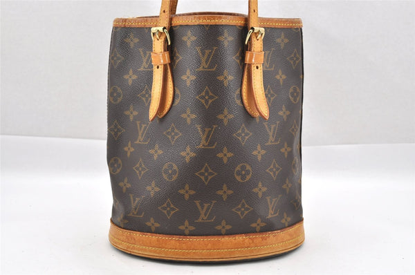 Authentic Louis Vuitton Monogram Bucket PM Shoulder Tote Bag M42238 Junk 1804I