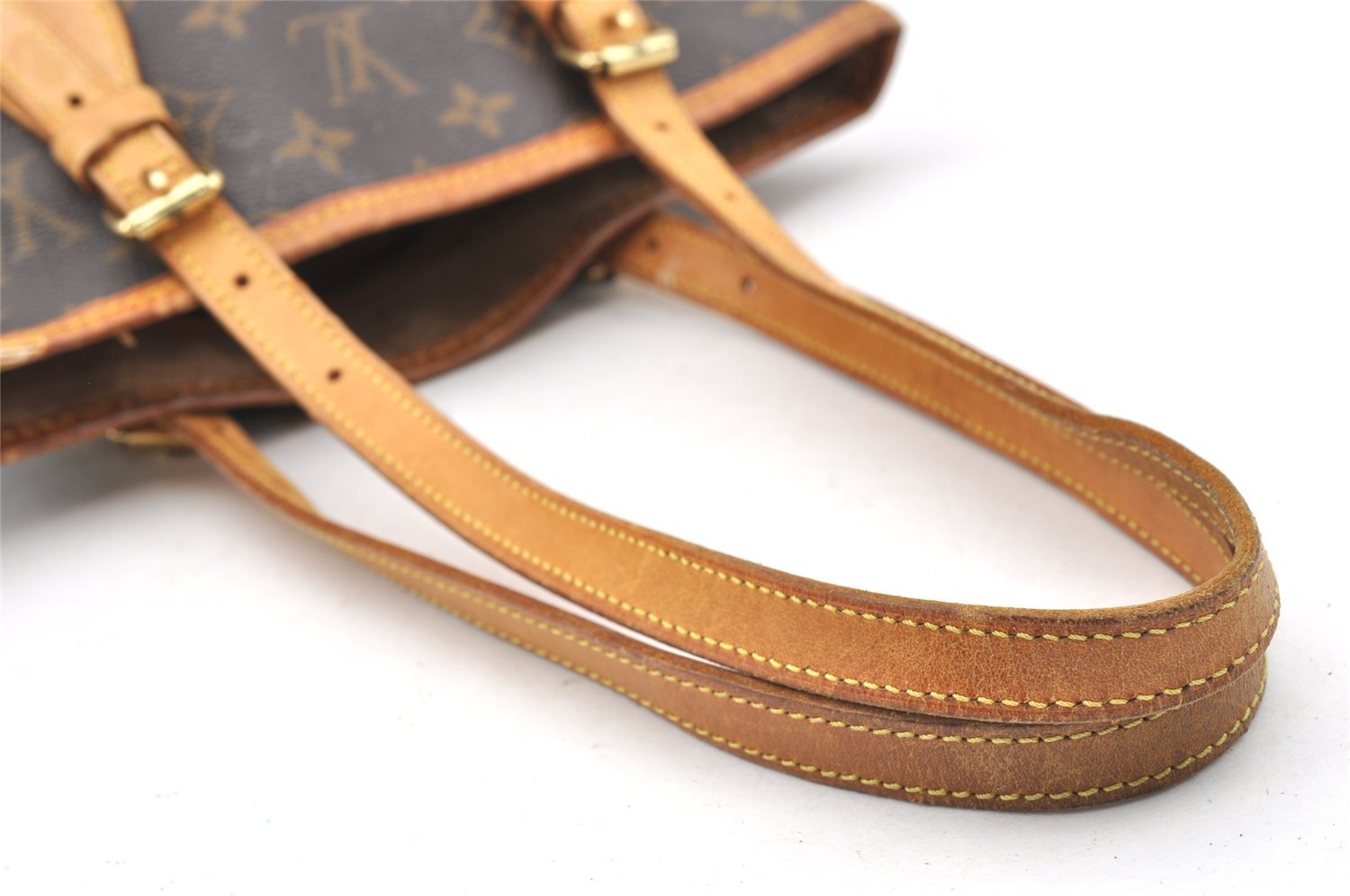 Authentic Louis Vuitton Monogram Bucket PM Shoulder Tote Bag M42238 Junk 1804I