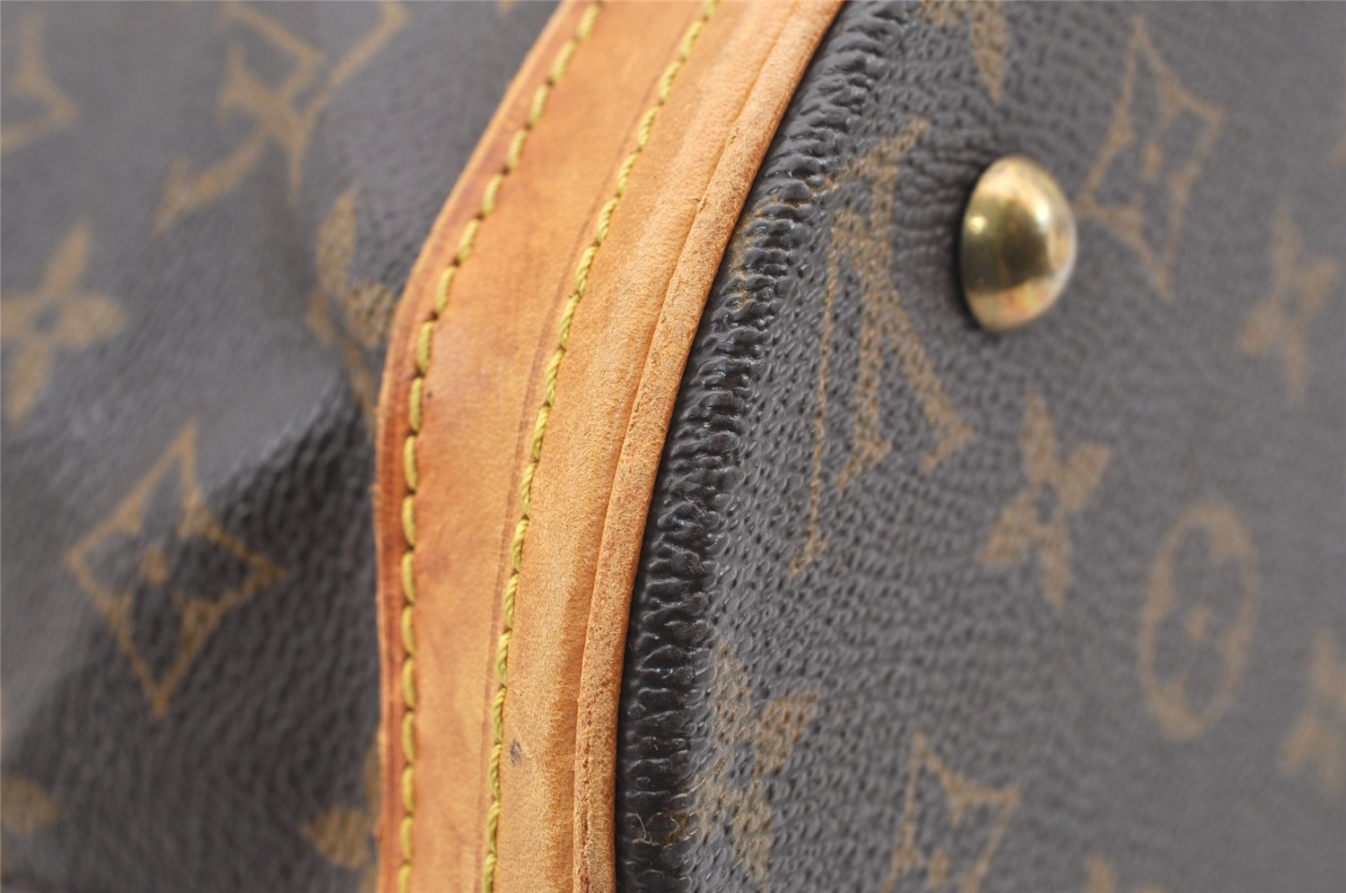 Authentic Louis Vuitton Monogram Bucket PM Shoulder Tote Bag M42238 Junk 1804I