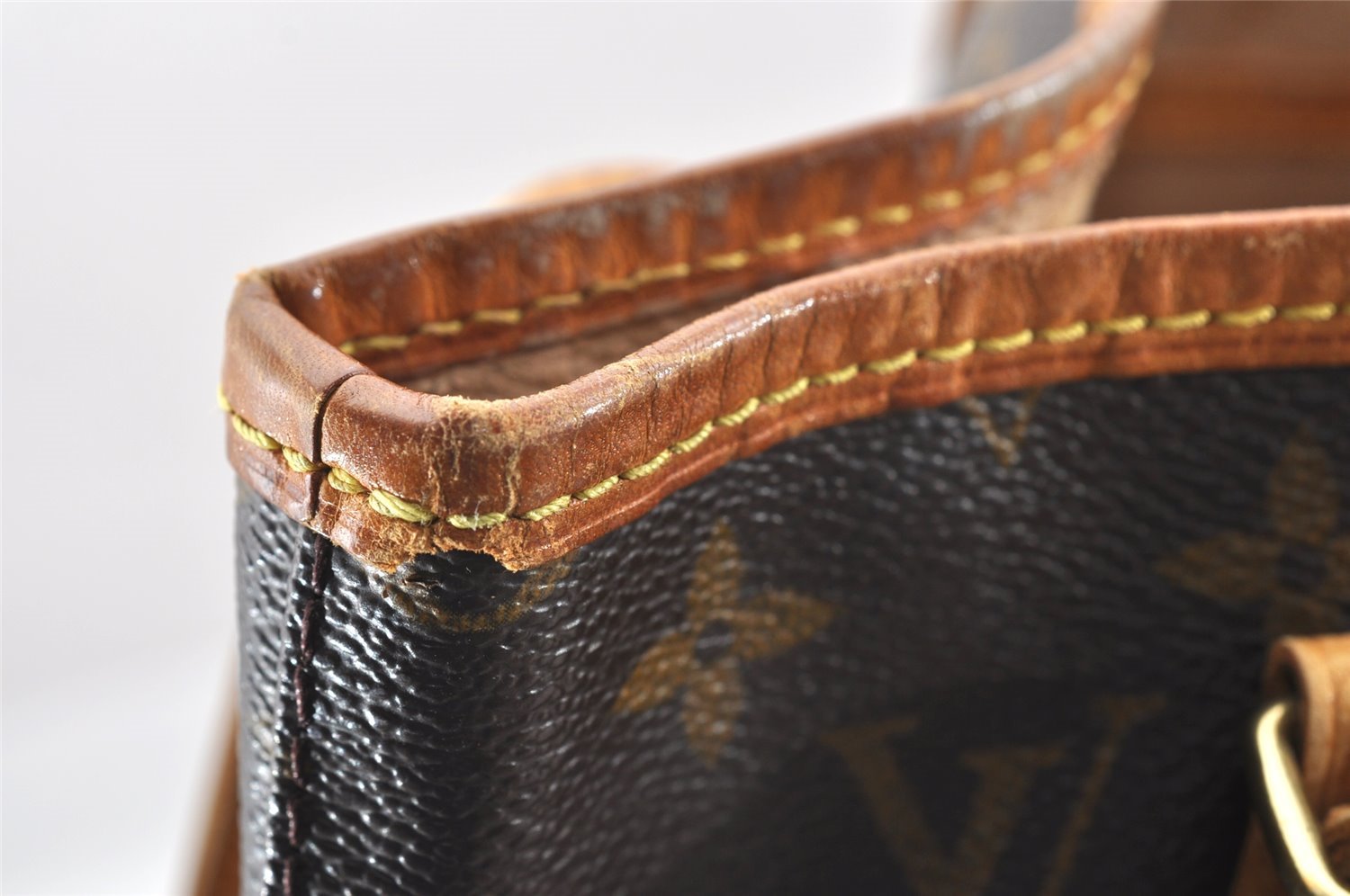 Authentic Louis Vuitton Monogram Bucket PM Shoulder Tote Bag M42238 Junk 1804I