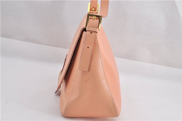 Authentic FENDI Mamma Baguette Shoulder Hand Bag Purse Leather Pink 1807F