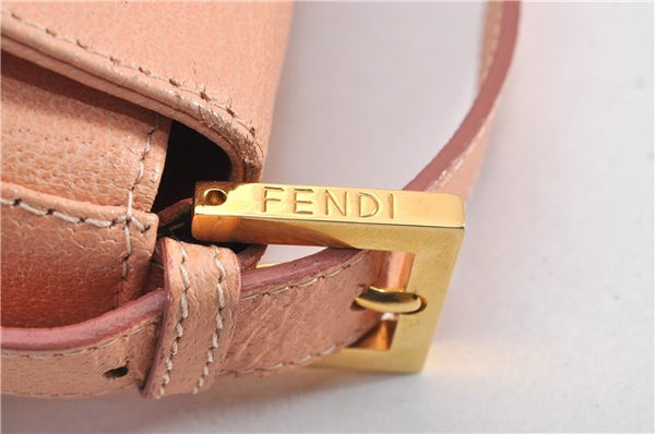 Authentic FENDI Mamma Baguette Shoulder Hand Bag Purse Leather Pink 1807F