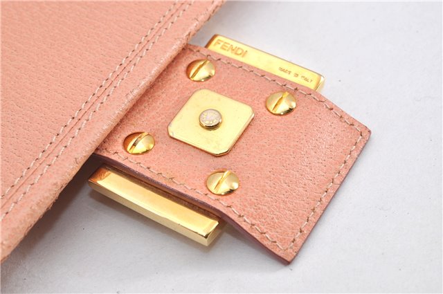 Authentic FENDI Mamma Baguette Shoulder Hand Bag Purse Leather Pink 1807F