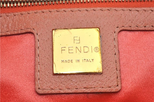 Authentic FENDI Mamma Baguette Shoulder Hand Bag Purse Leather Pink 1807F