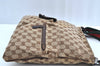 Authentic GUCCI Web Sherry Line Shoulder Bag GG Canvas Leather Brown 1807G