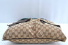 Authentic GUCCI Web Sherry Line Shoulder Bag GG Canvas Leather Brown 1807G