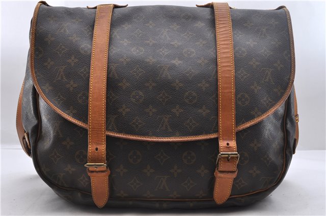 Auth Louis Vuitton Monogram Saumur 43 Shoulder Cross Body Bag M42252 Junk 1812D